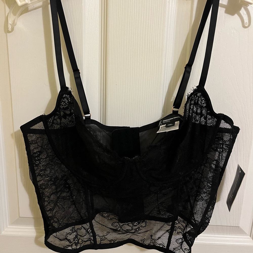 INC International Concepts Black Lace Bra